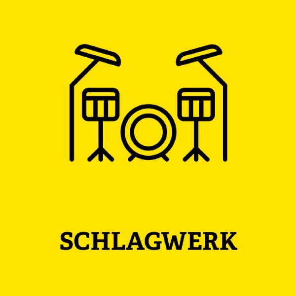 Schlagzeug mit der Aufschrift Schlagwerk